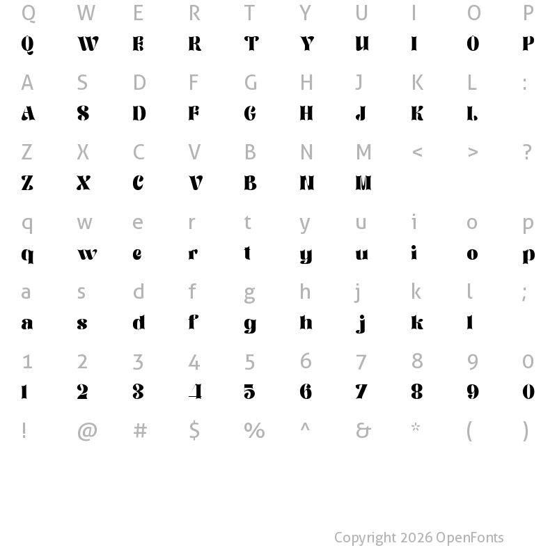 Character Map of Kenlan Bold