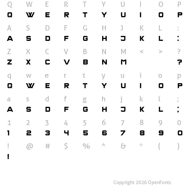 Character Map of Keno Regular