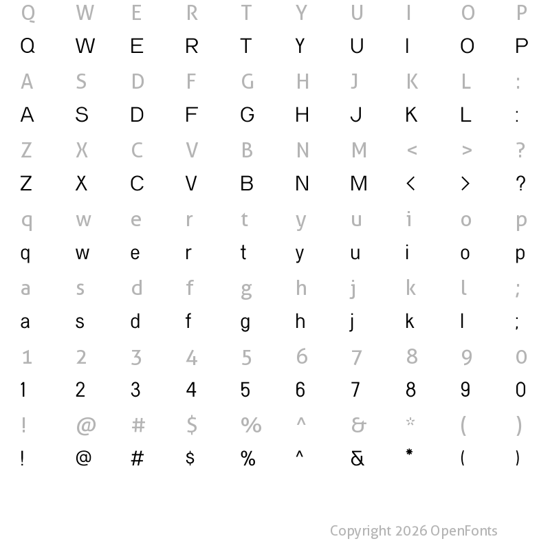 Character Map of Kernl Grotesk Regular