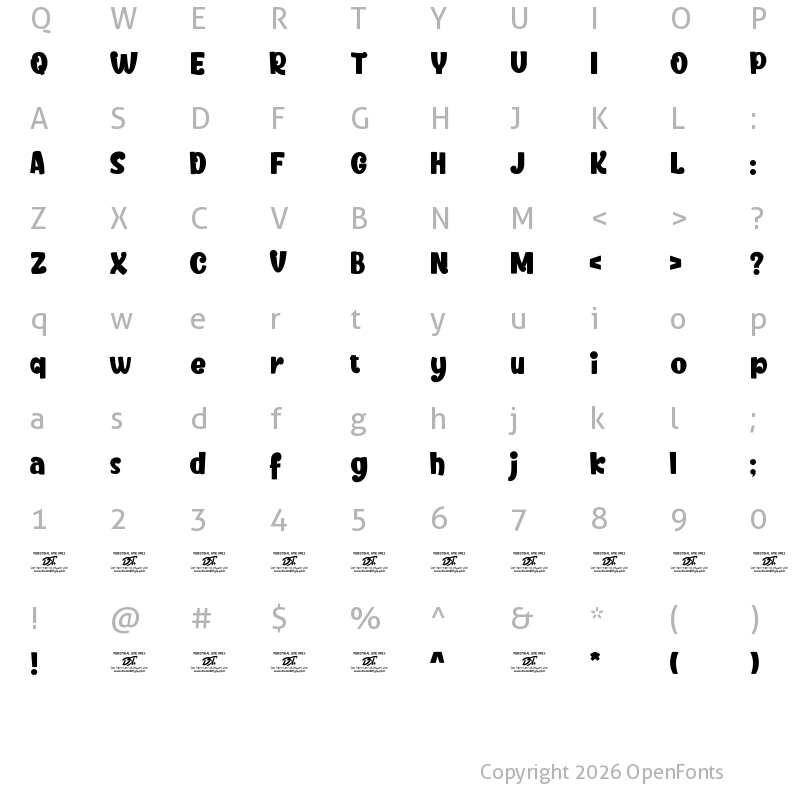 Character Map of Kero kero Regular