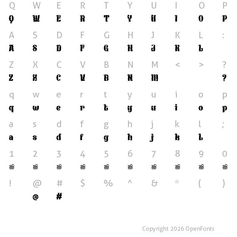 Character Map of KEXINU Regular