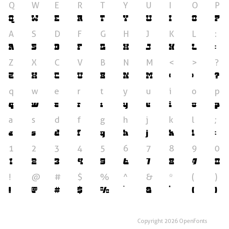 Character Map of Keyute Regular