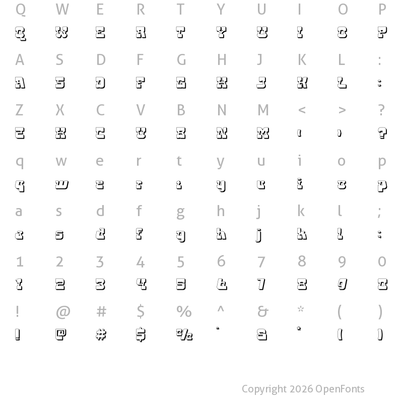 Character Map of Keyute Shadow