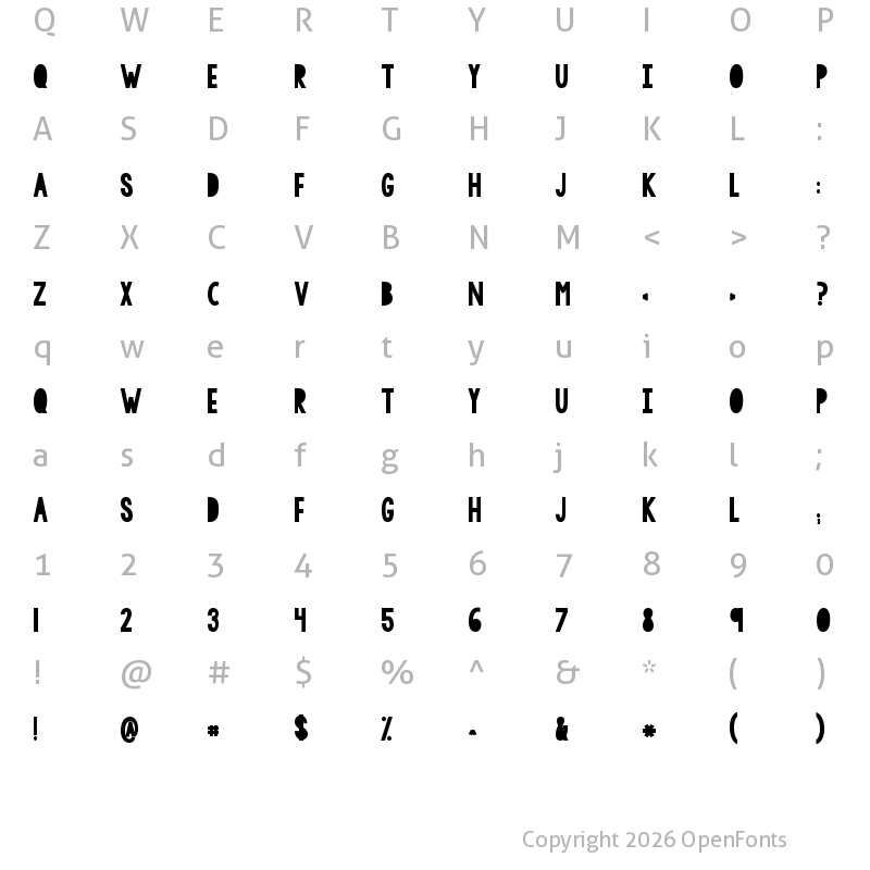 Character Map of KG BLESS YOUR HEART Regular