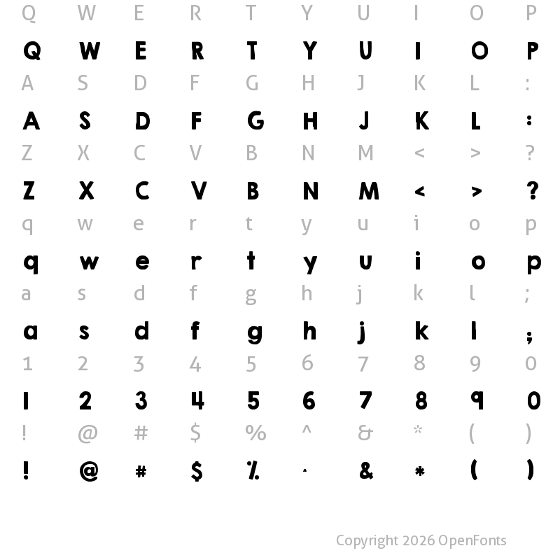 Character Map of KG HAPPY Solid Regular