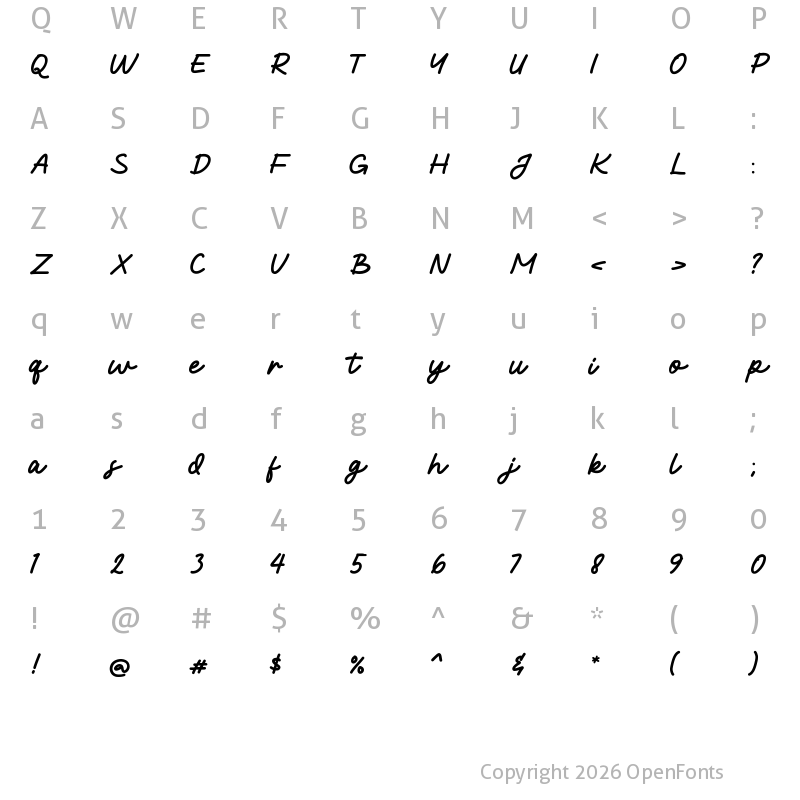 Character Map of Khalila Regular