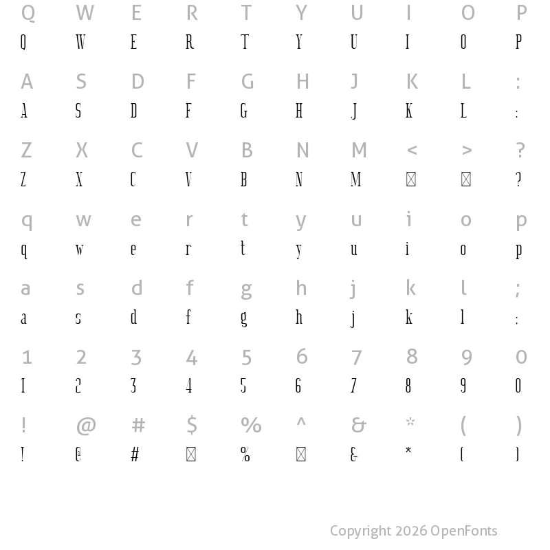 Character Map of Khalisa_DEMO Regular