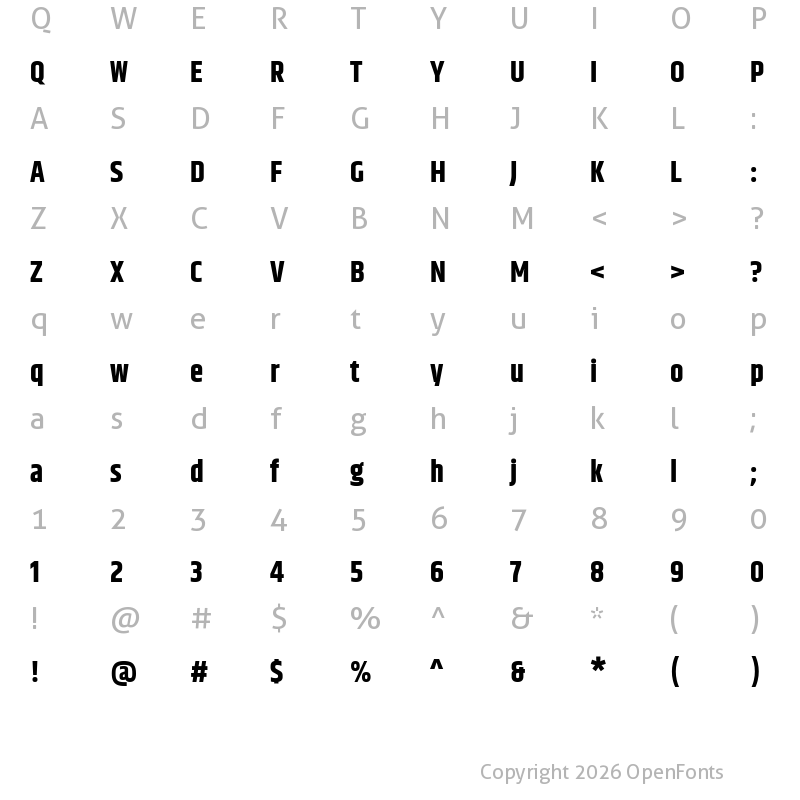 Character Map of Khand Bold