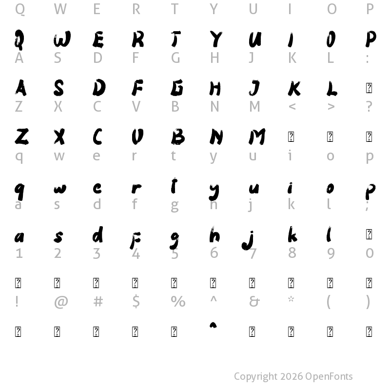 Character Map of Kids Brush Regular