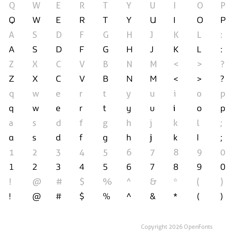 Character Map of KIDS Topan Regular