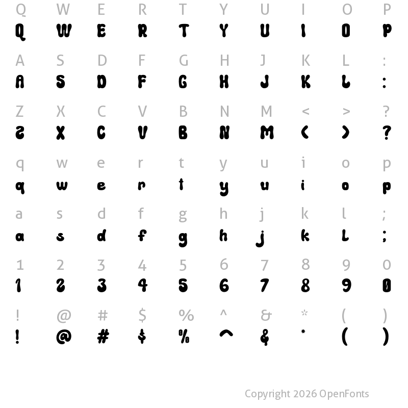 Character Map of Kidsband Regular