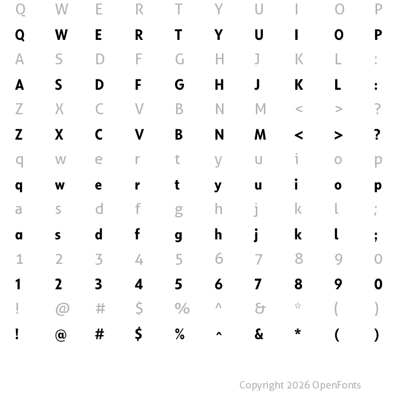 Character Map of KIDStip Condensed Bold