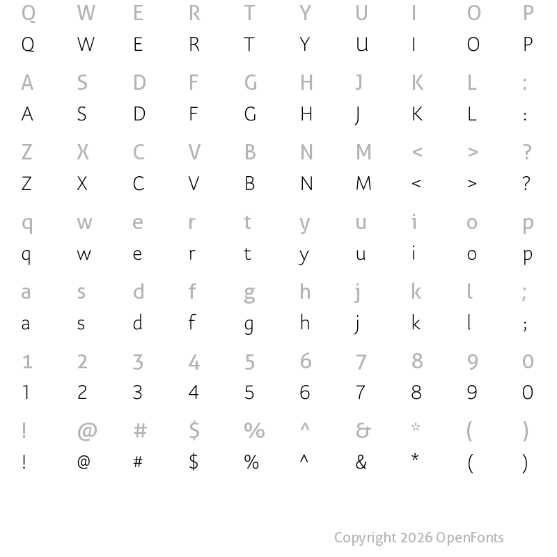 Character Map of Kigelia Osmanya Light