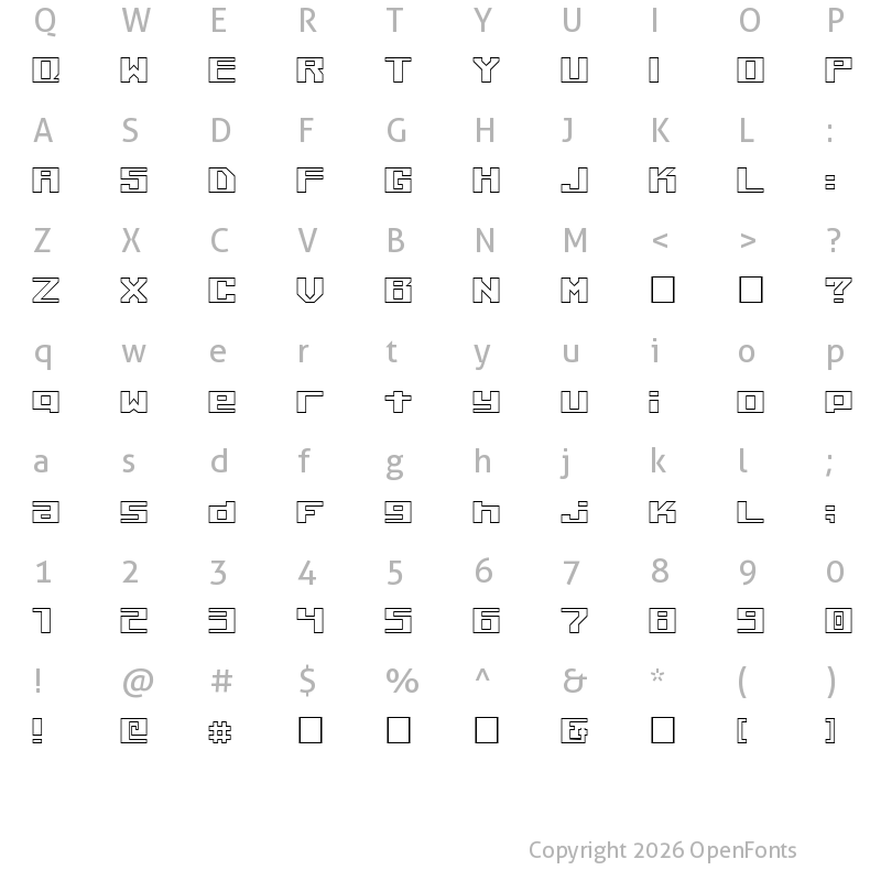 Character Map of Kiloton Outline Normal