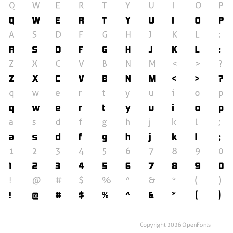 Character Map of Kimberley Black