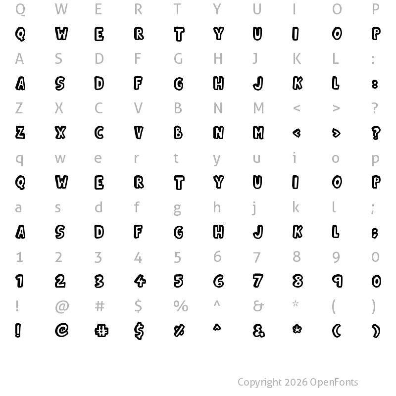 Character Map of Kinda 3D Regular