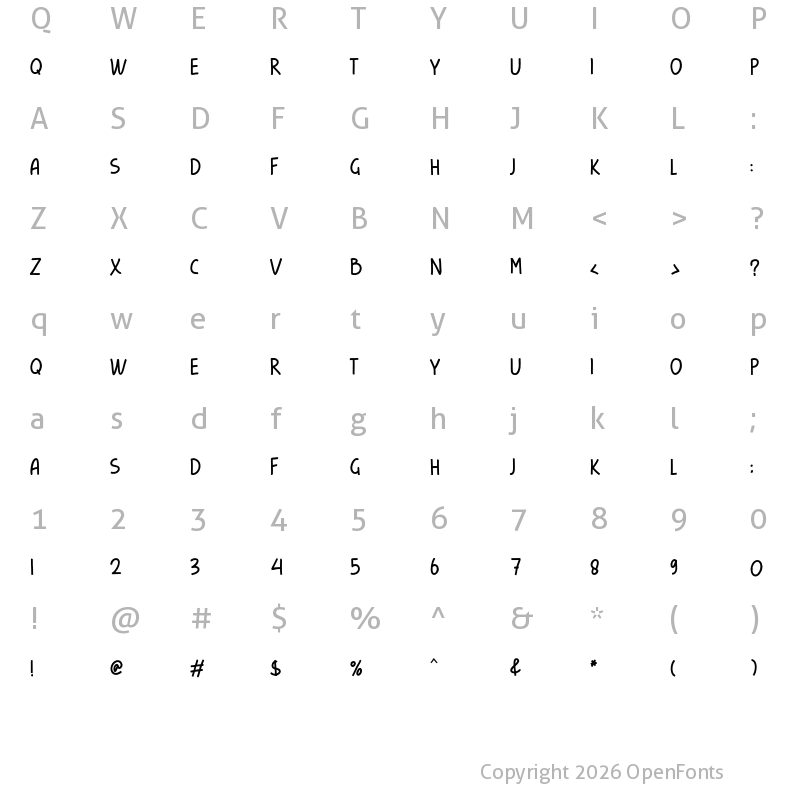 Character Map of kindly late Regular