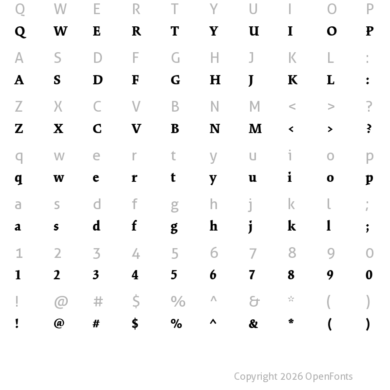 Character Map of Kinesis Pro 3 Black