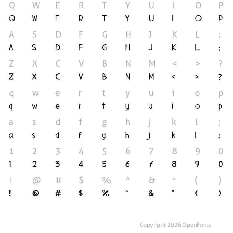 Character Map of King Charles Regular