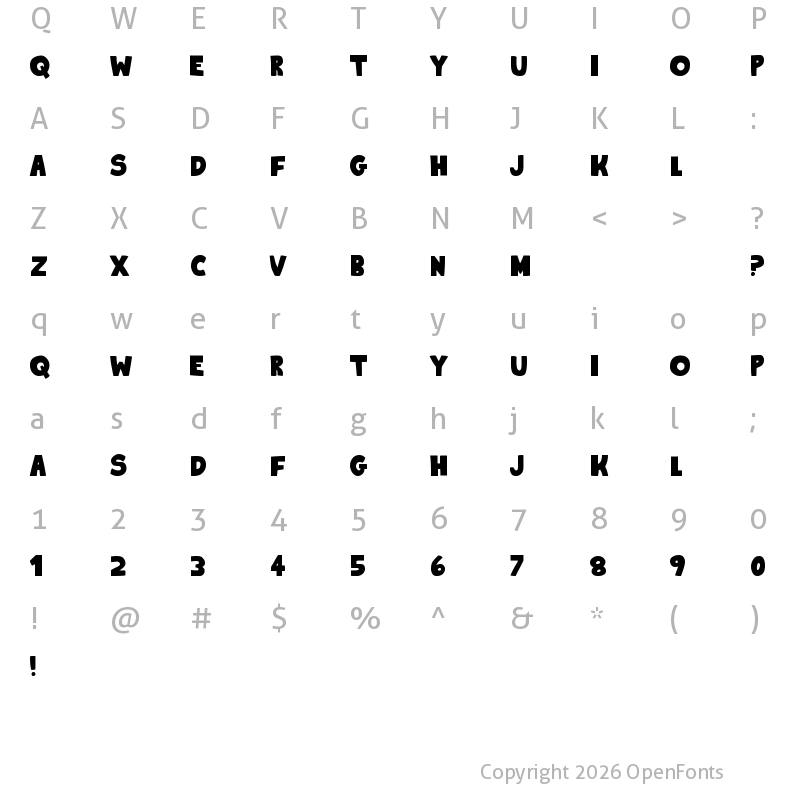 Character Map of King Of The Hill 2 Regular