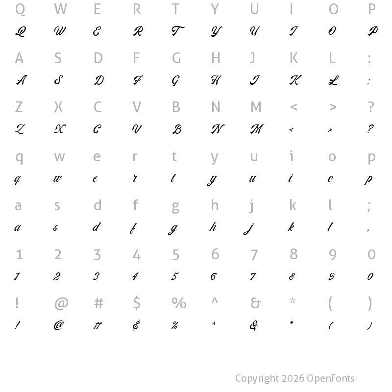 Character Map of Kingdrops Script DEMO Regular