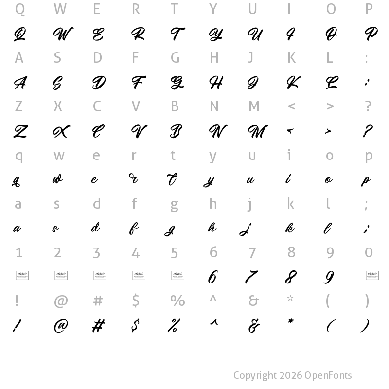 Character Map of Kingham Regular