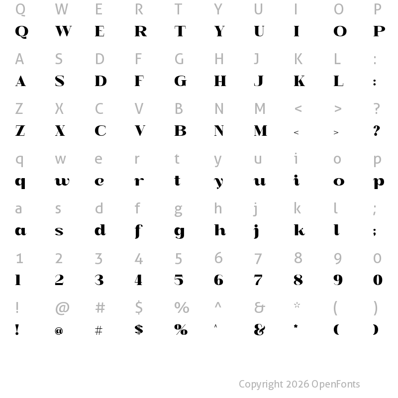 Character Map of Kingkey Neue Demo Black