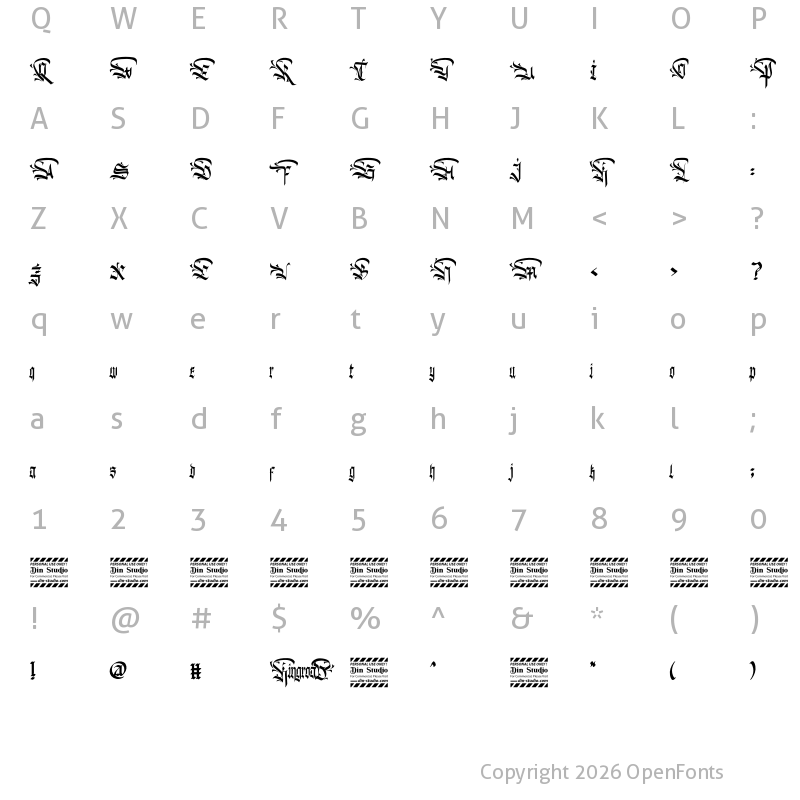 Character Map of Kingroad Personal Use Regular