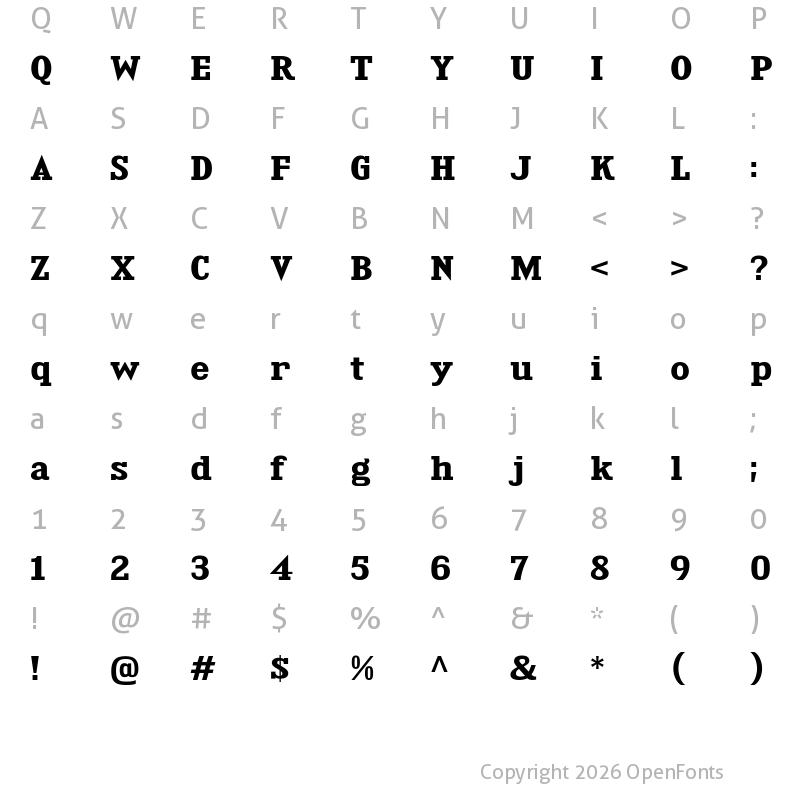 Character Map of Kingsbridge Expanded Bold