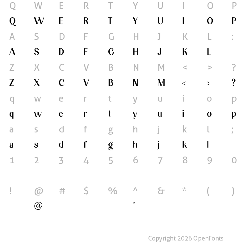 Character Map of Kingstone Sans Regular