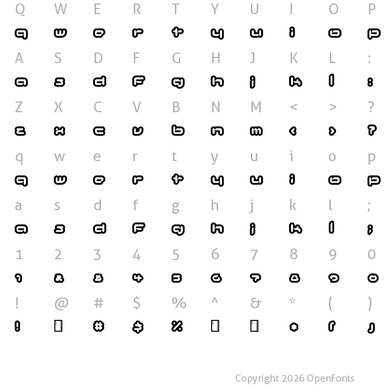 Character Map of Kinkimono Regular