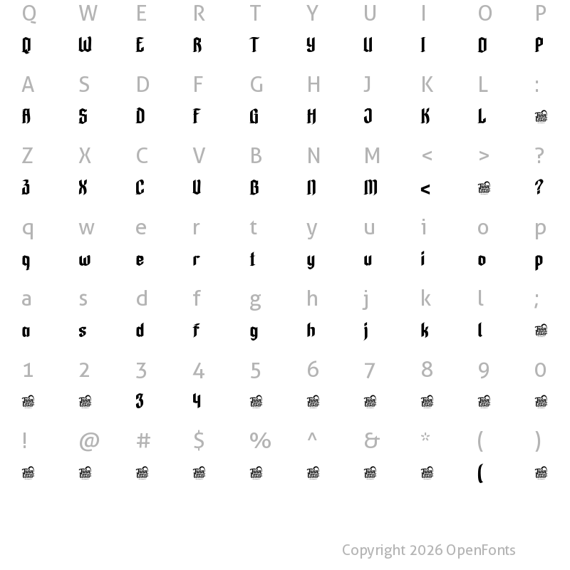 Character Map of KIRHA Regular