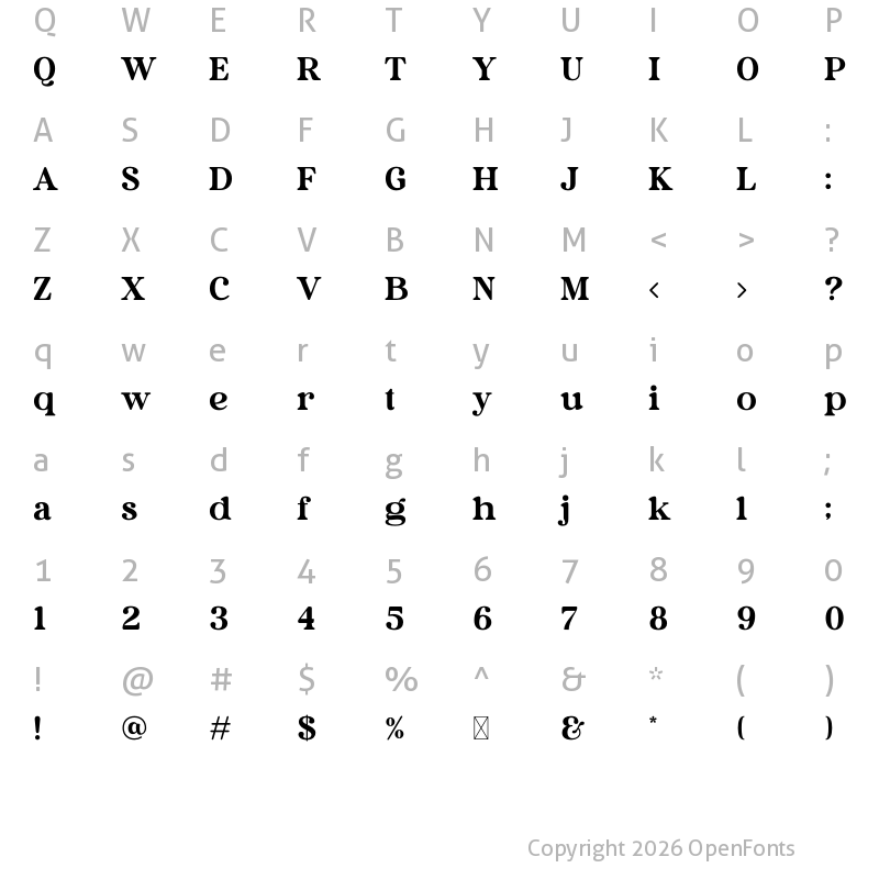 Character Map of Kirome Regular