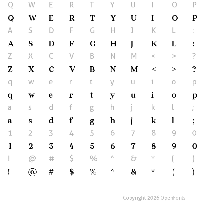Character Map of KisbaNovaText-Medium Regular