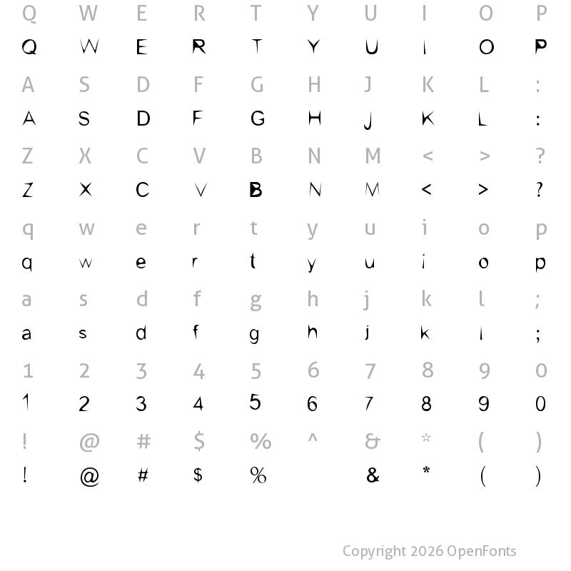 Character Map of kishore-sharp Regular