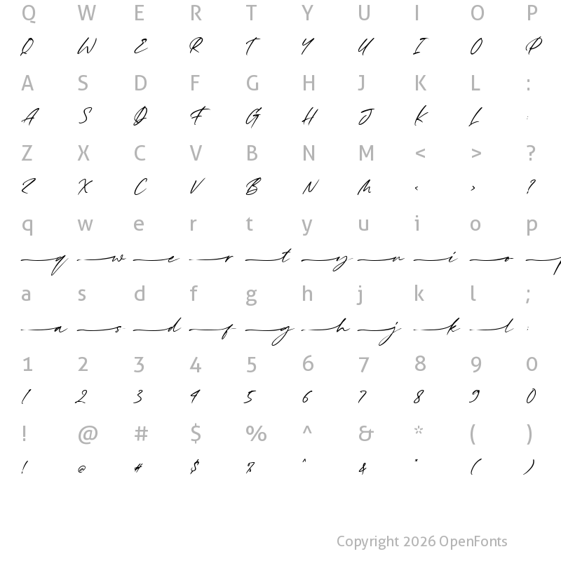 Character Map of Kiss Me alt 1 Regular
