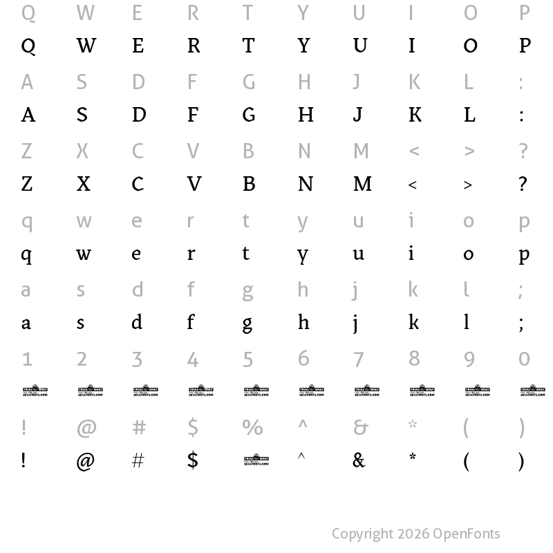 Character Map of Kitsch Text Trial Medium