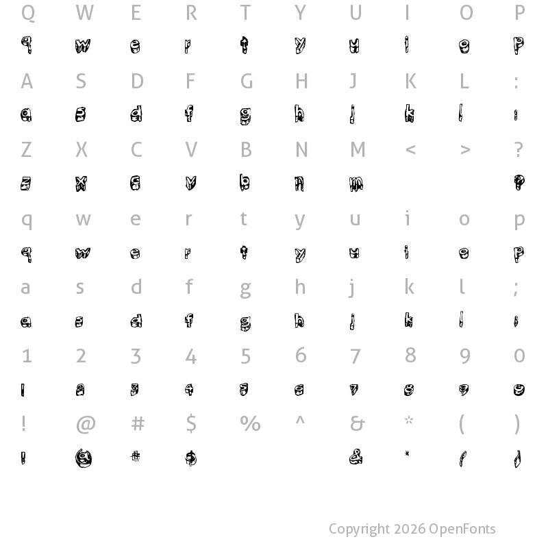 Character Map of kitten meat Regular