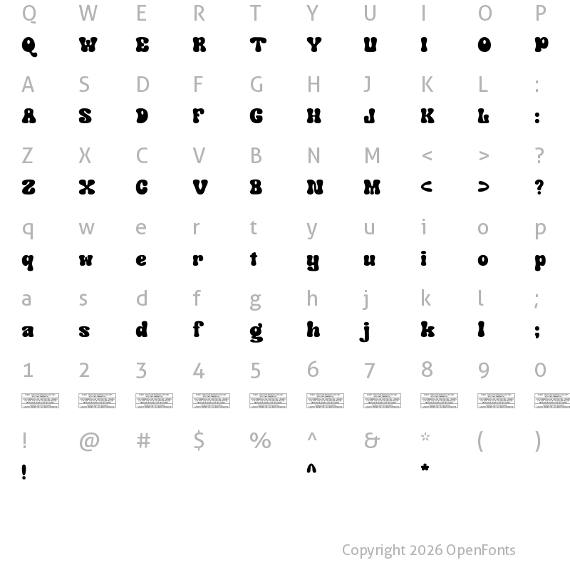 Character Map of Klender DEMO Regular