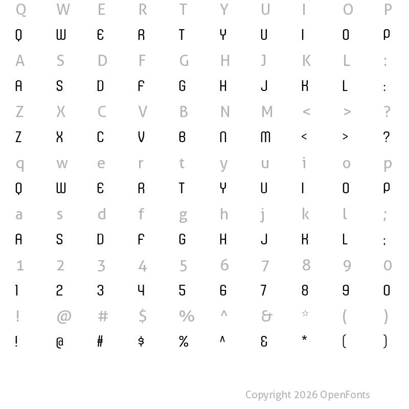 Character Map of Kleptocracy Titling Light