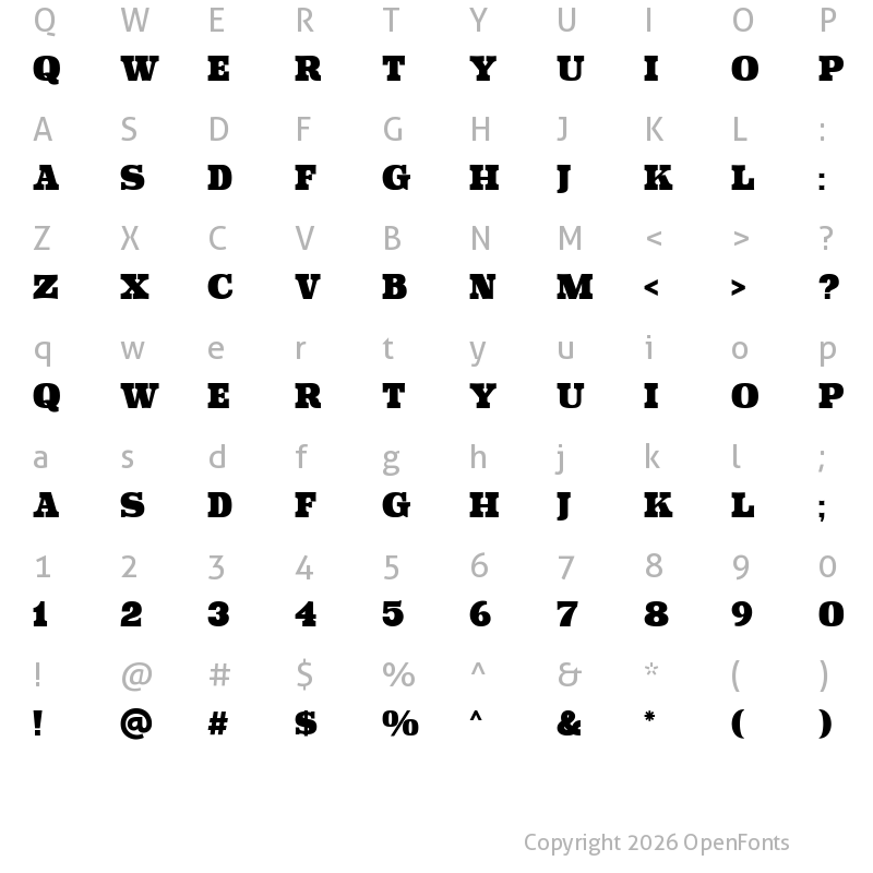 Character Map of Klipan Black Black