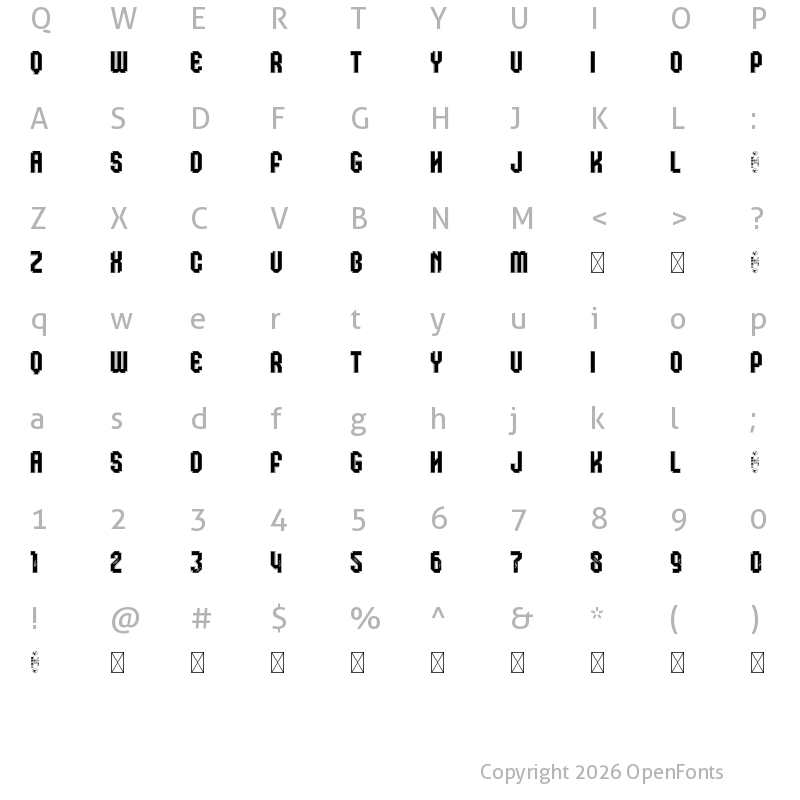 Character Map of Klops Outline Personal