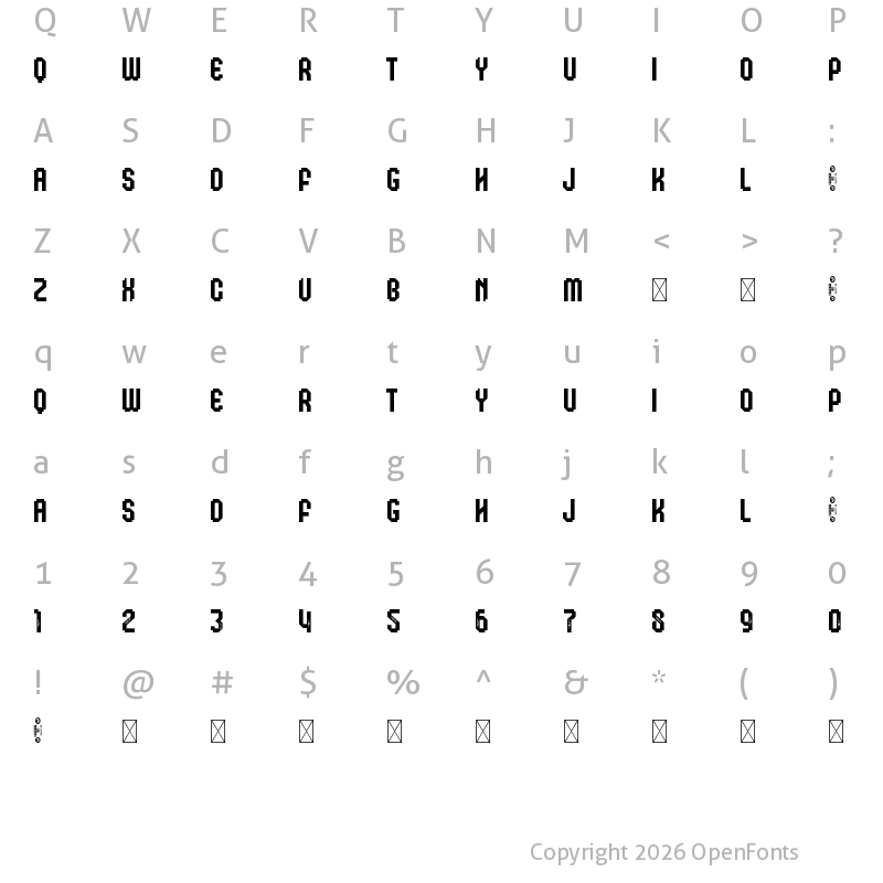 Character Map of Klops Qubicle Personal