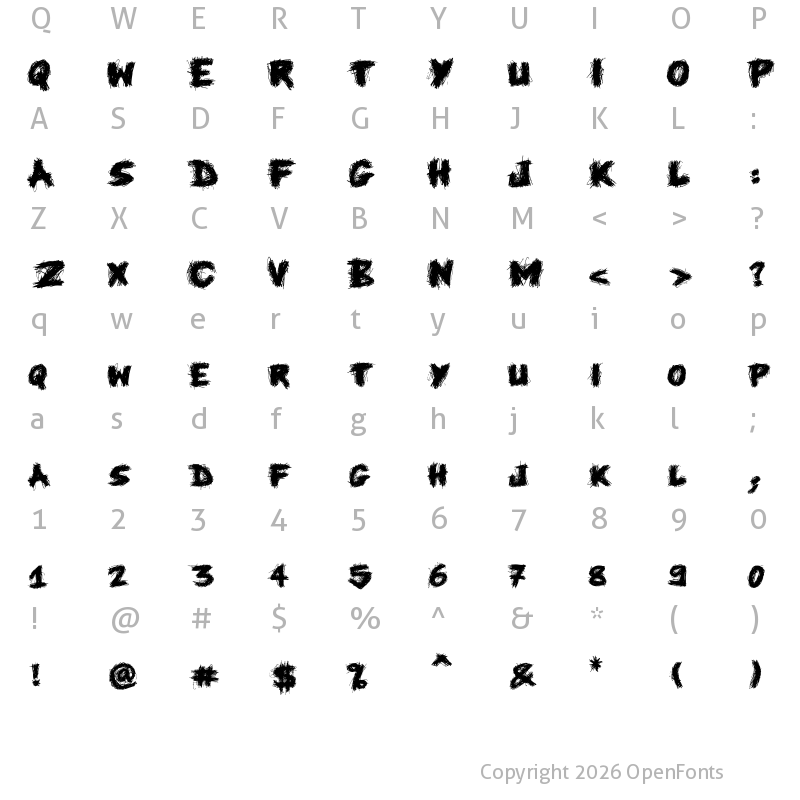 Character Map of Knife Fight Regular