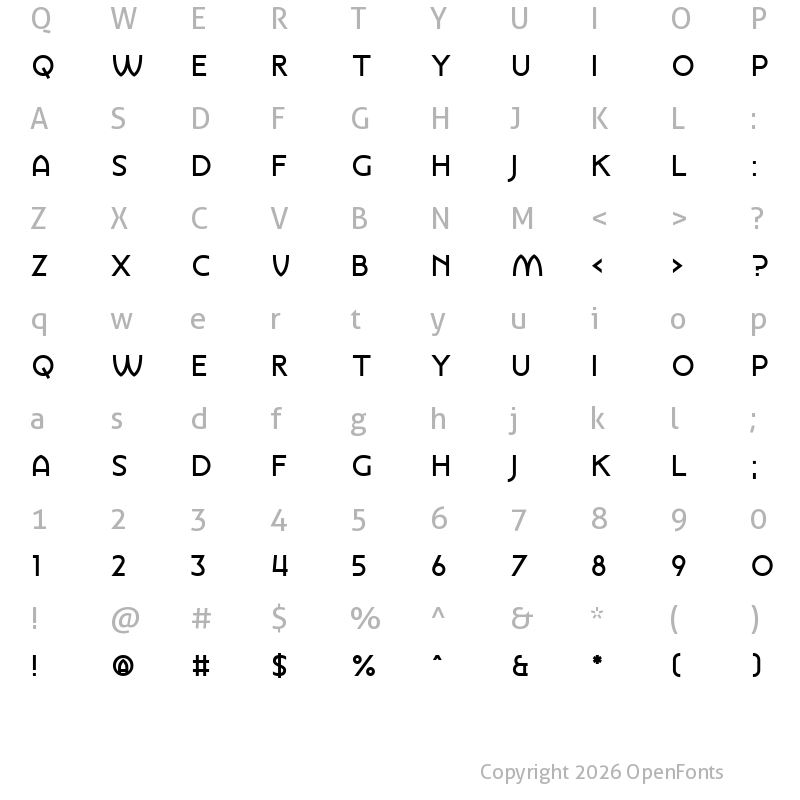 Character Map of Knight Vision Regular