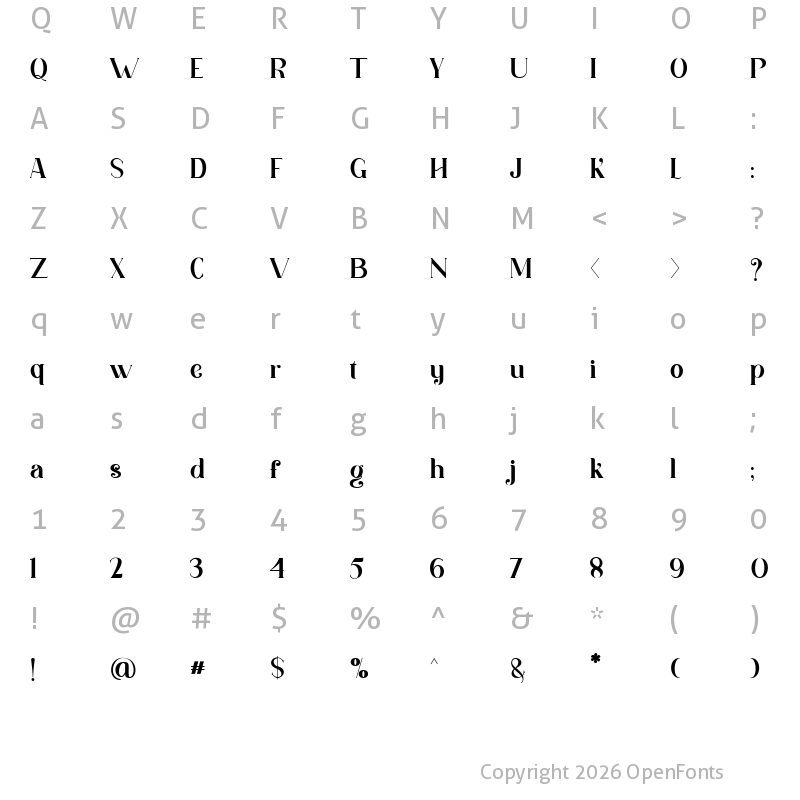 Character Map of Knocker Regular
