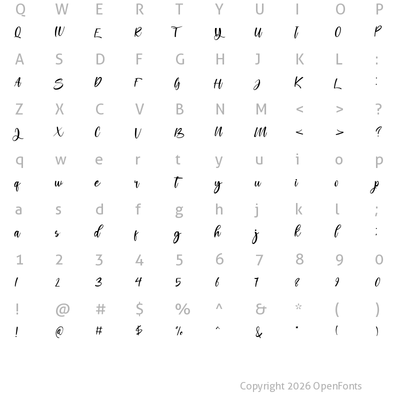 Character Map of Koatalama Regular