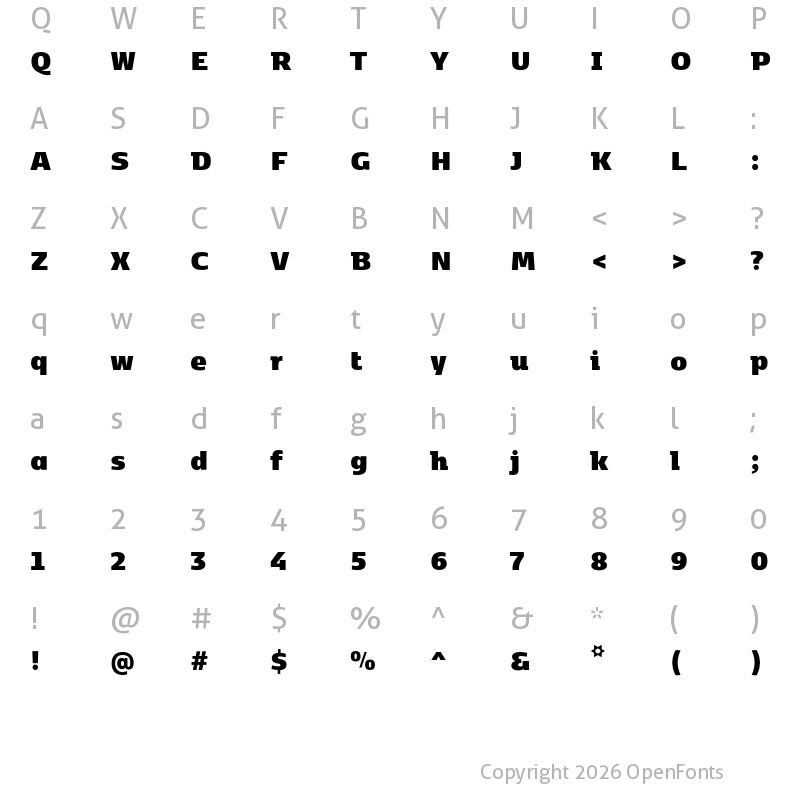 Character Map of Kobenhavn C ExtraBlack