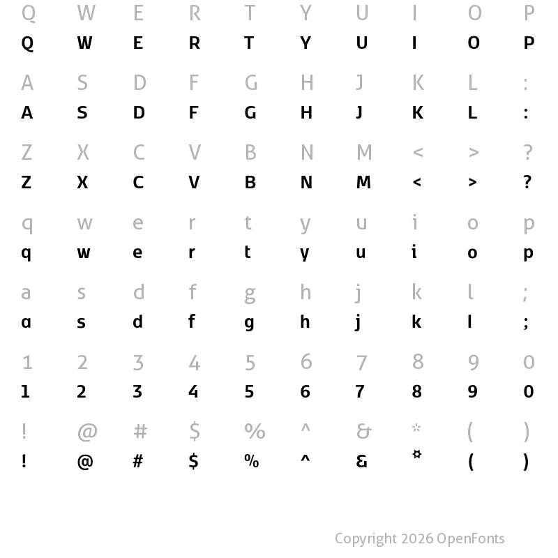 Character Map of Kobenhavn CS Bold