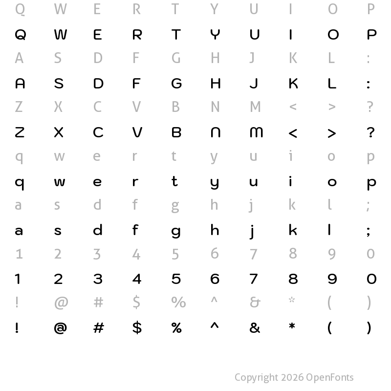 Character Map of Kodchasan SemiBold